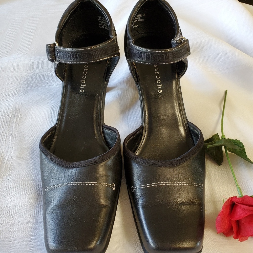 Black Leather Heels